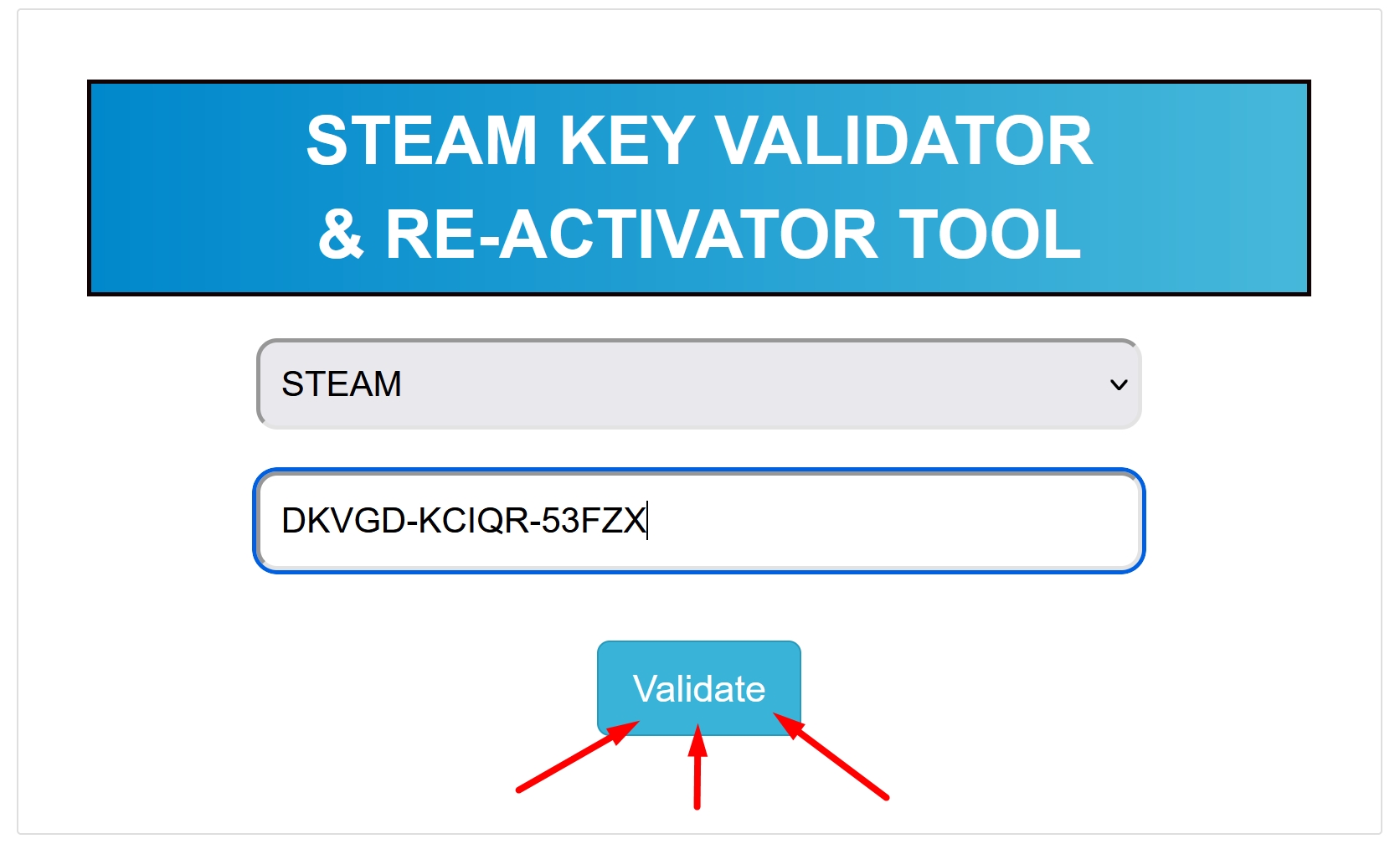 Steam Key ReActivator & Validator 3